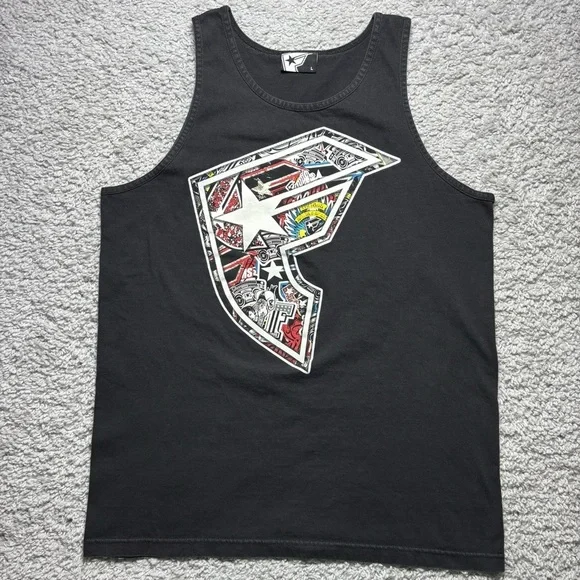 Famous Stars and Straps Tank Top Mens Large FMS Family Tattoo Chick Streetwear - Picture 2 of 4